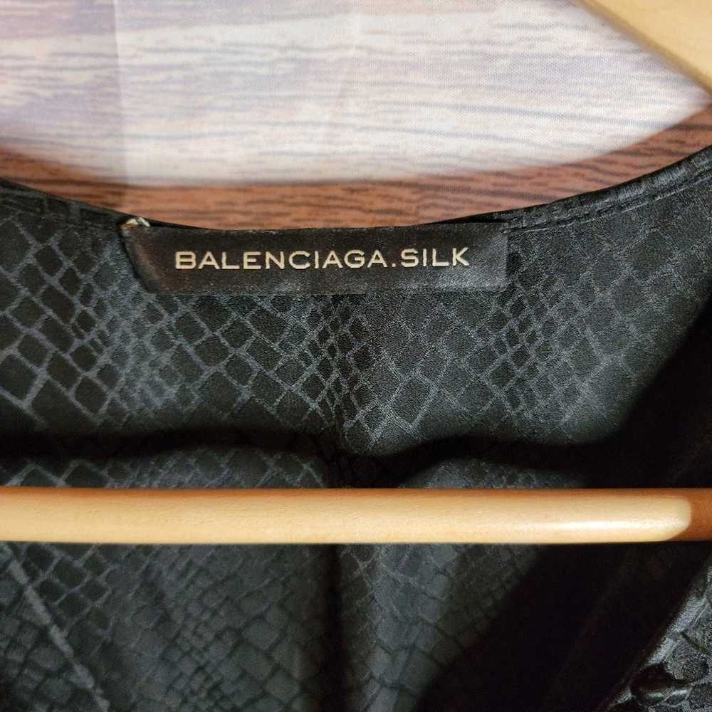 Balenciaga Black Silk Animal Scale Pattern Side D… - image 3