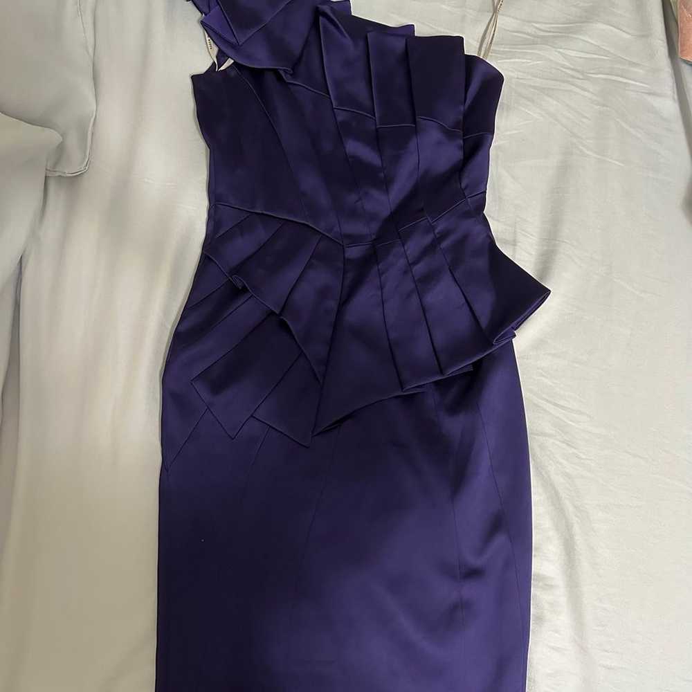 Karen Millen Dress Women Sz 6 Purple Satin One Sh… - image 1