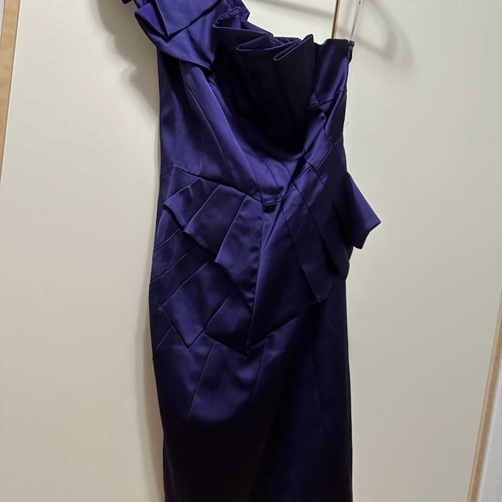 Karen Millen Dress Women Sz 6 Purple Satin One Sh… - image 2