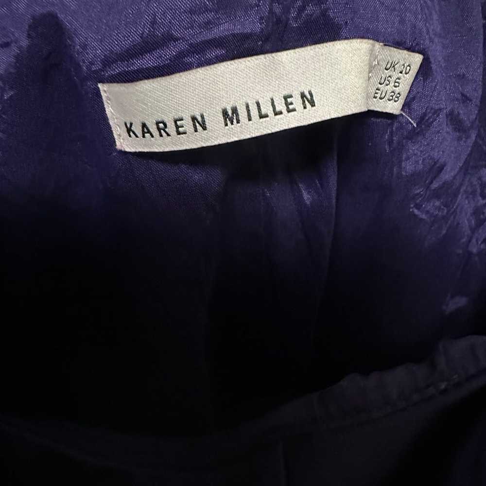 Karen Millen Dress Women Sz 6 Purple Satin One Sh… - image 3
