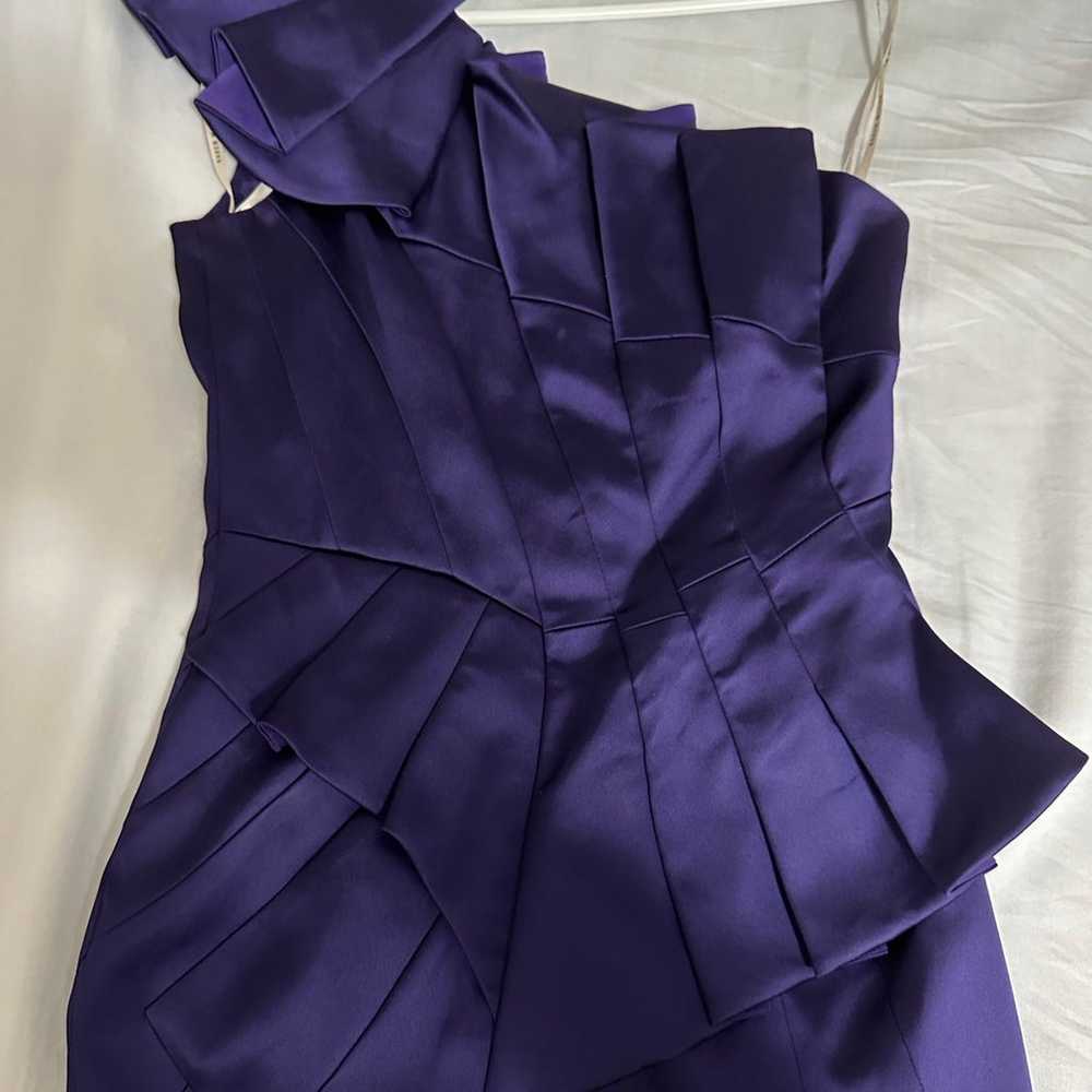 Karen Millen Dress Women Sz 6 Purple Satin One Sh… - image 4