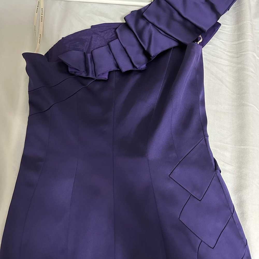 Karen Millen Dress Women Sz 6 Purple Satin One Sh… - image 6