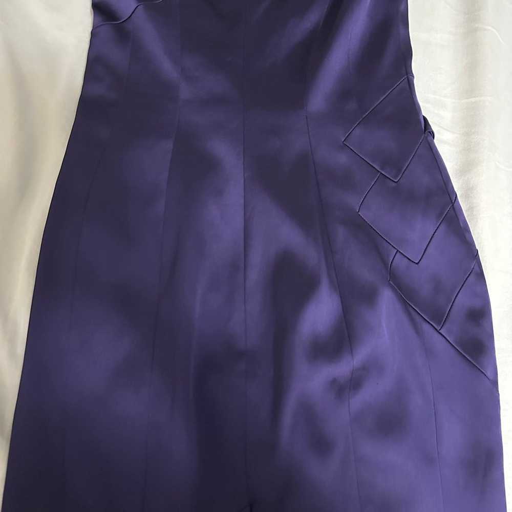 Karen Millen Dress Women Sz 6 Purple Satin One Sh… - image 7