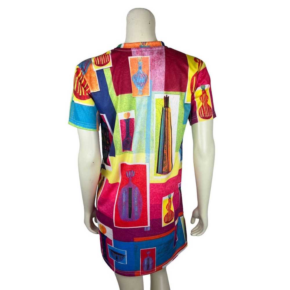 Todd Oldham Maker Shop T-Shirt Dress S Printed Ar… - image 4
