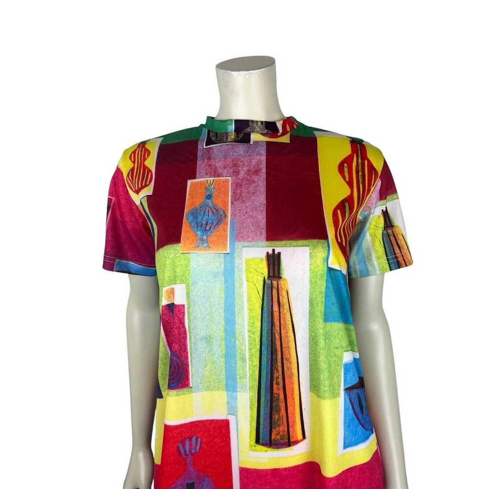 Todd Oldham Maker Shop T-Shirt Dress S Printed Ar… - image 5