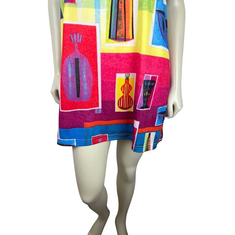 Todd Oldham Maker Shop T-Shirt Dress S Printed Ar… - image 6