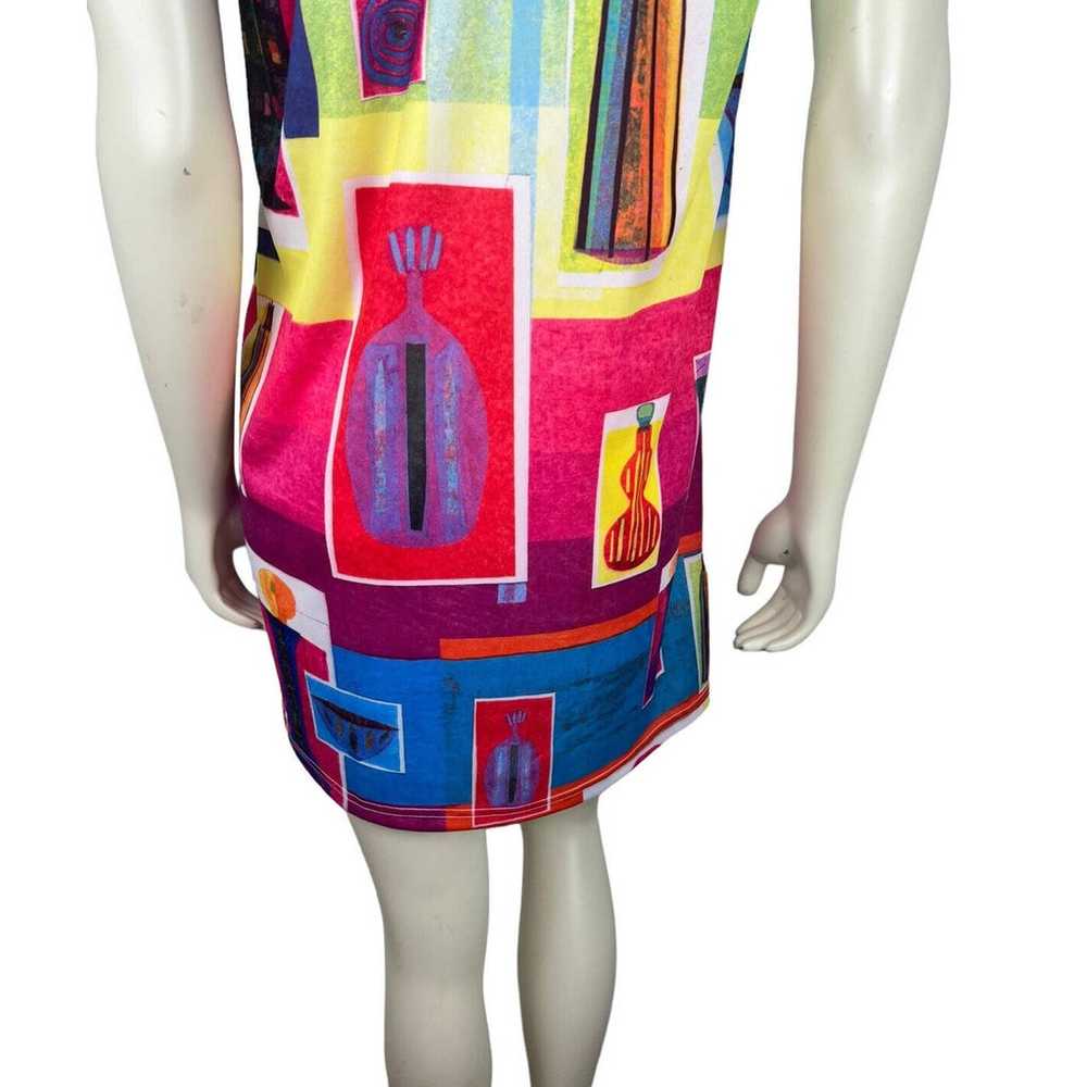 Todd Oldham Maker Shop T-Shirt Dress S Printed Ar… - image 8