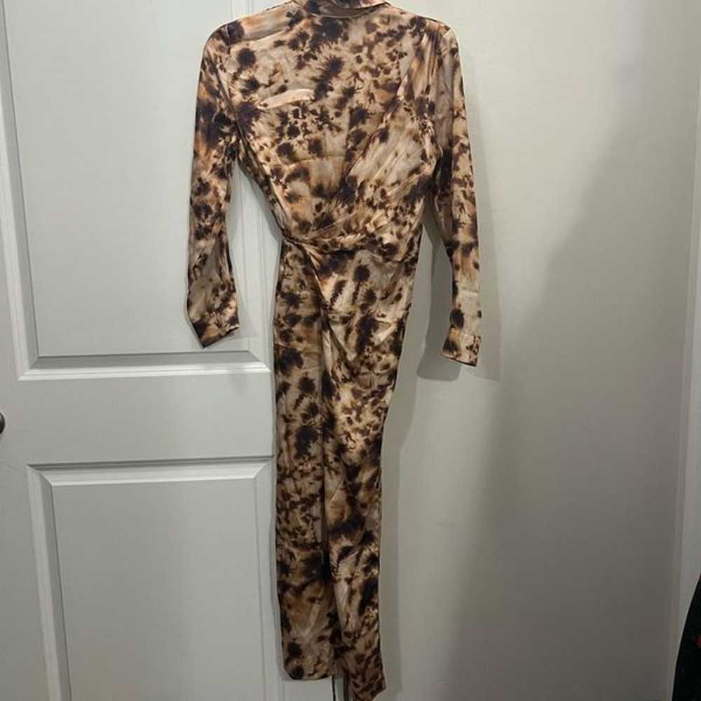 Nanushka Brown Tie Dye Bisso Dress Size Small $550 - image 4