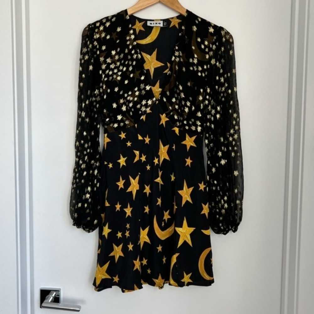 Rixo Small Lia Star Print Mini Dress Silk - image 8