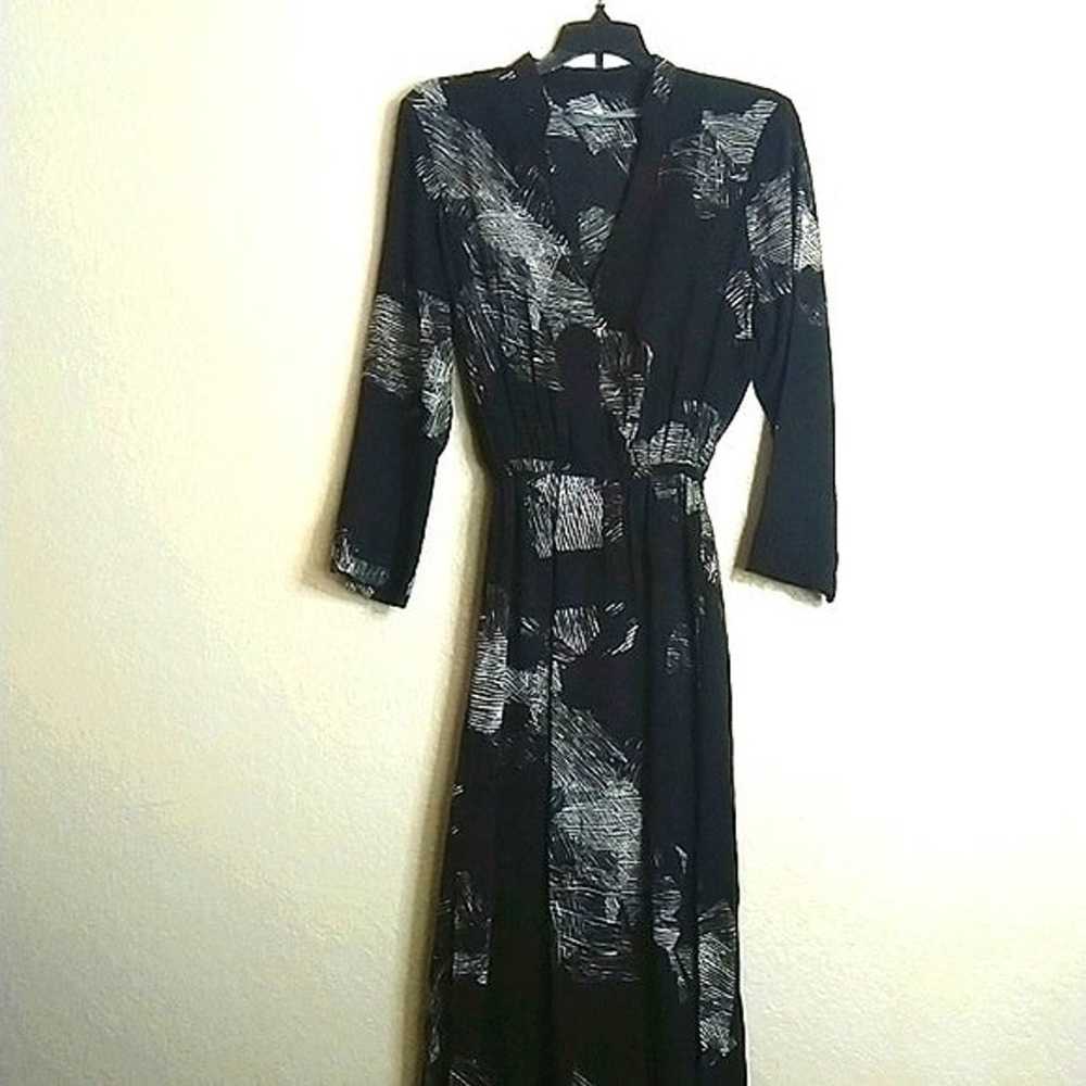 raquel allegra black dress with grey print elasti… - image 1