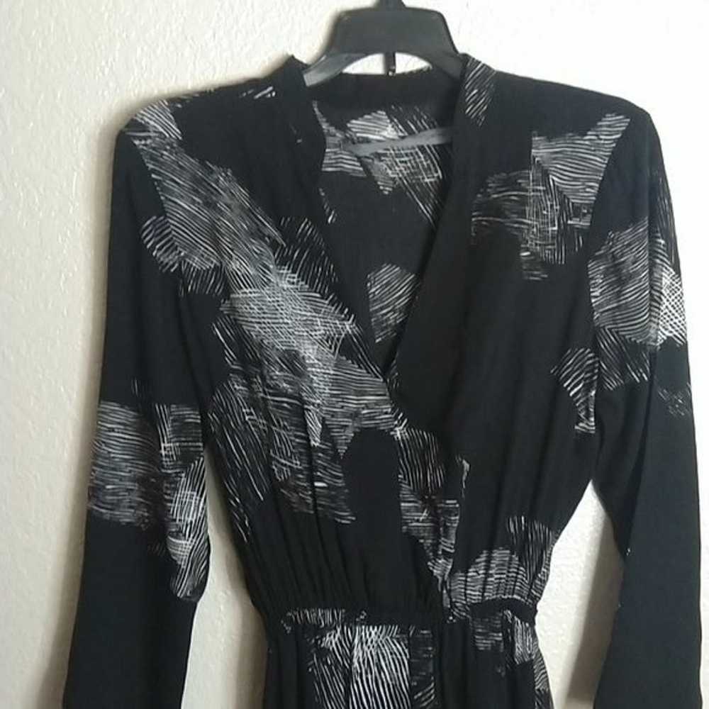 raquel allegra black dress with grey print elasti… - image 2