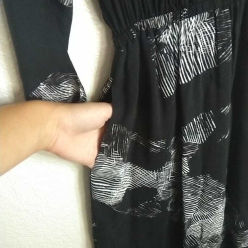 raquel allegra black dress with grey print elasti… - image 6