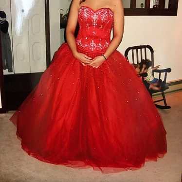 MB Bride Red princess prom dress