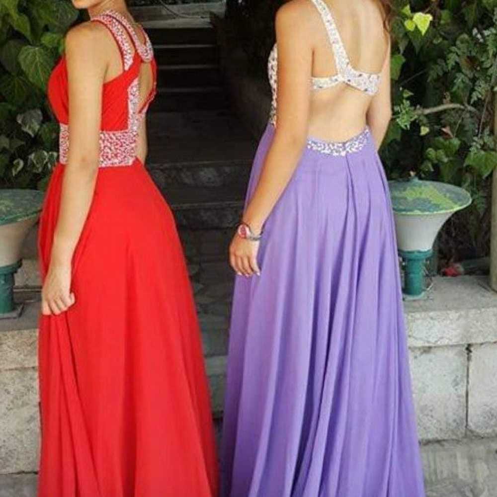 Purple Backless Prom dress - image 4