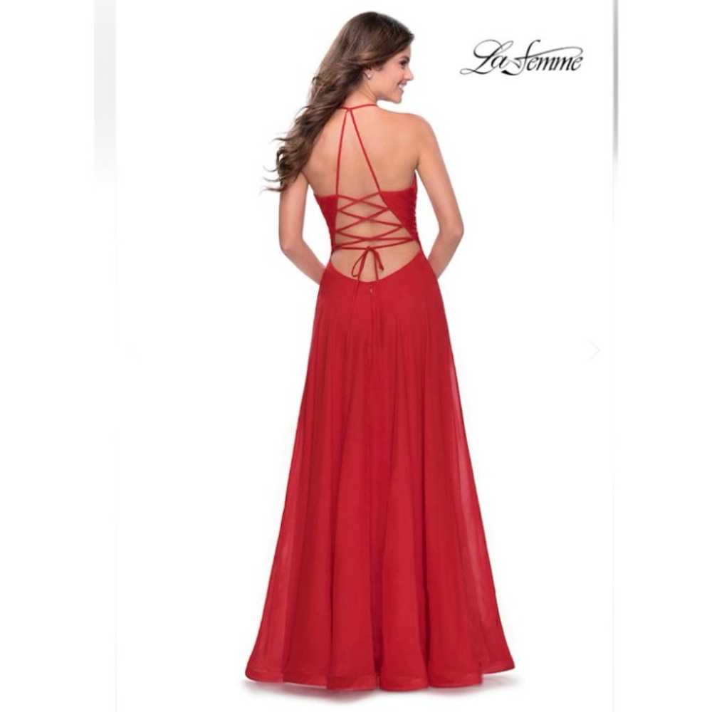 La Femme women's red chiffon gown dress size 8 NW… - image 2