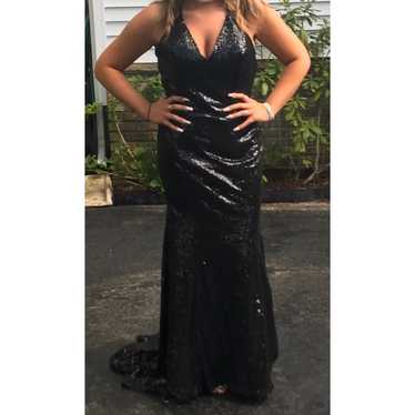 Black Sequin Prom Dress - image 1
