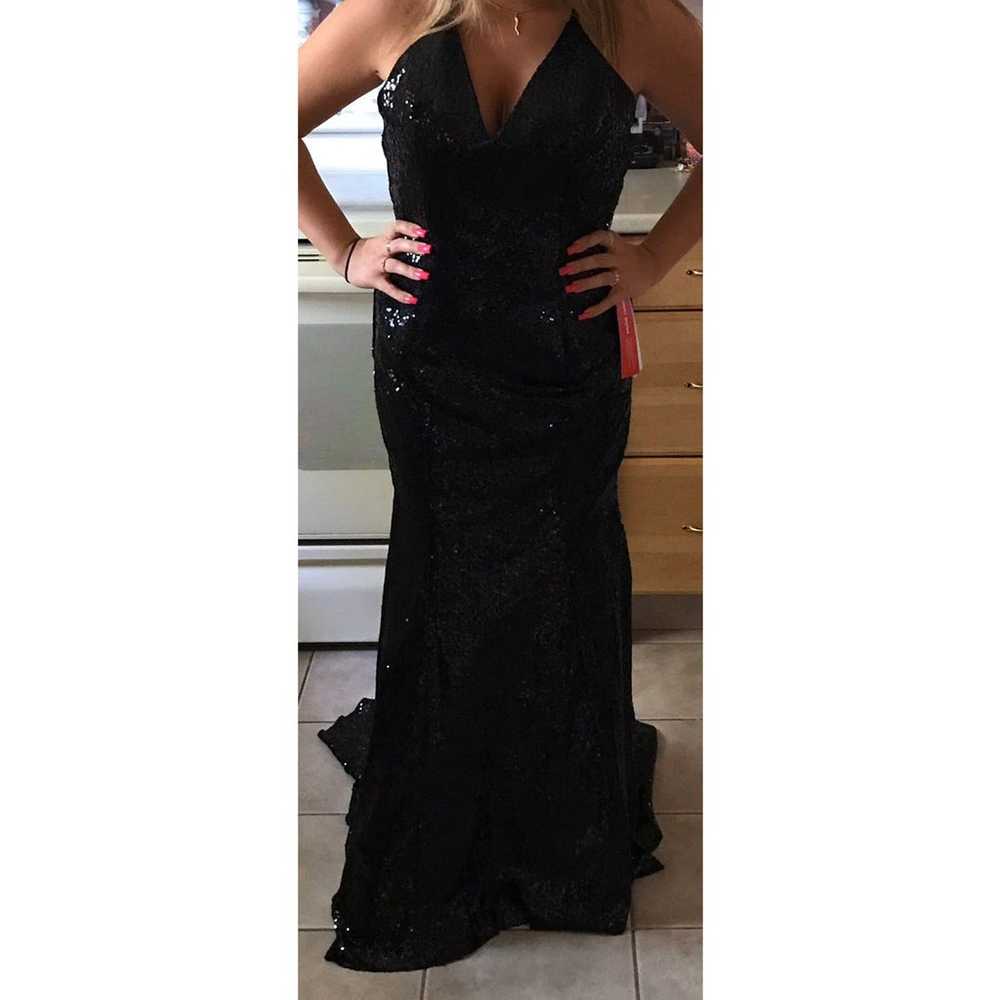 Black Sequin Prom Dress - image 4