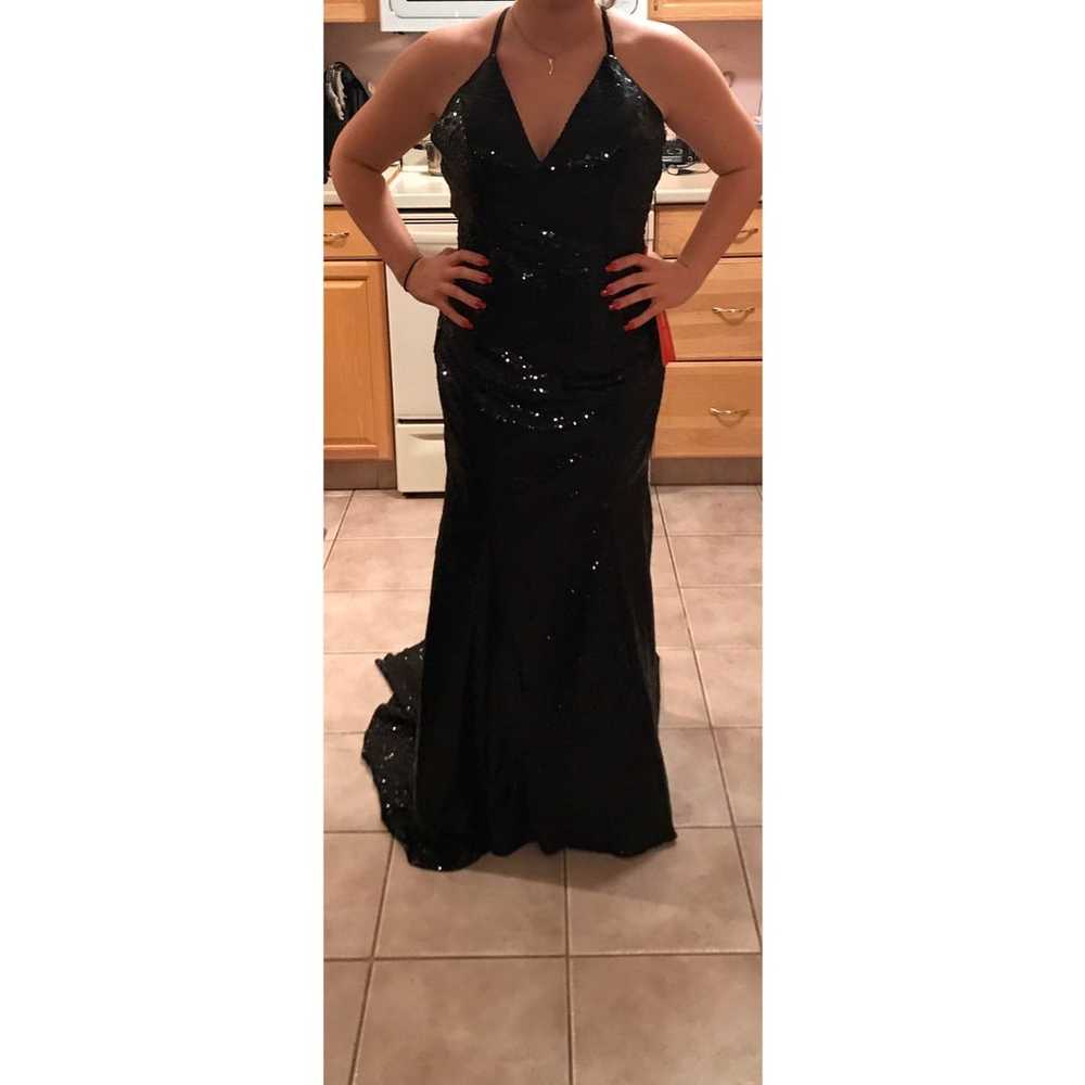 Black Sequin Prom Dress - image 5