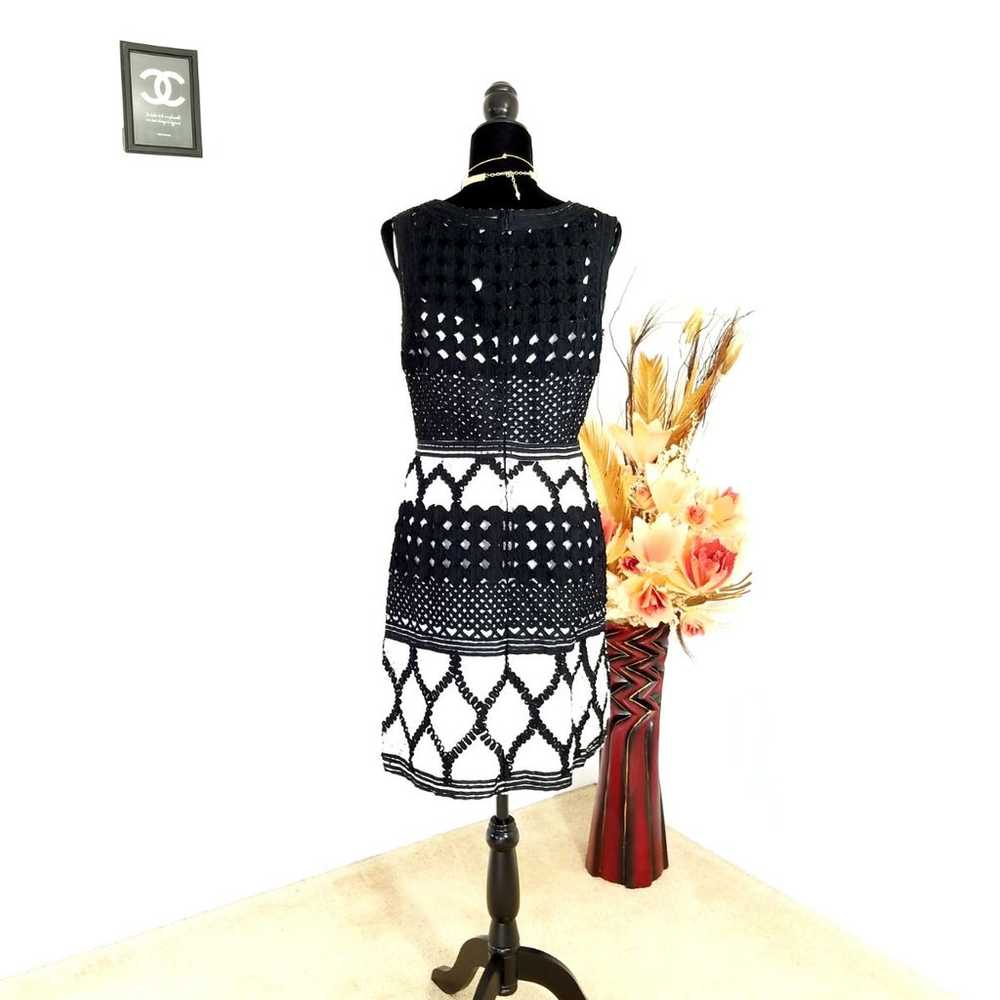 anthropology black and white lace dress - image 3