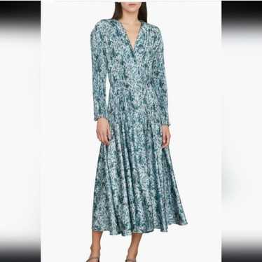 Vince Berry Blooms Pleated Midi Shirt Dress - image 1