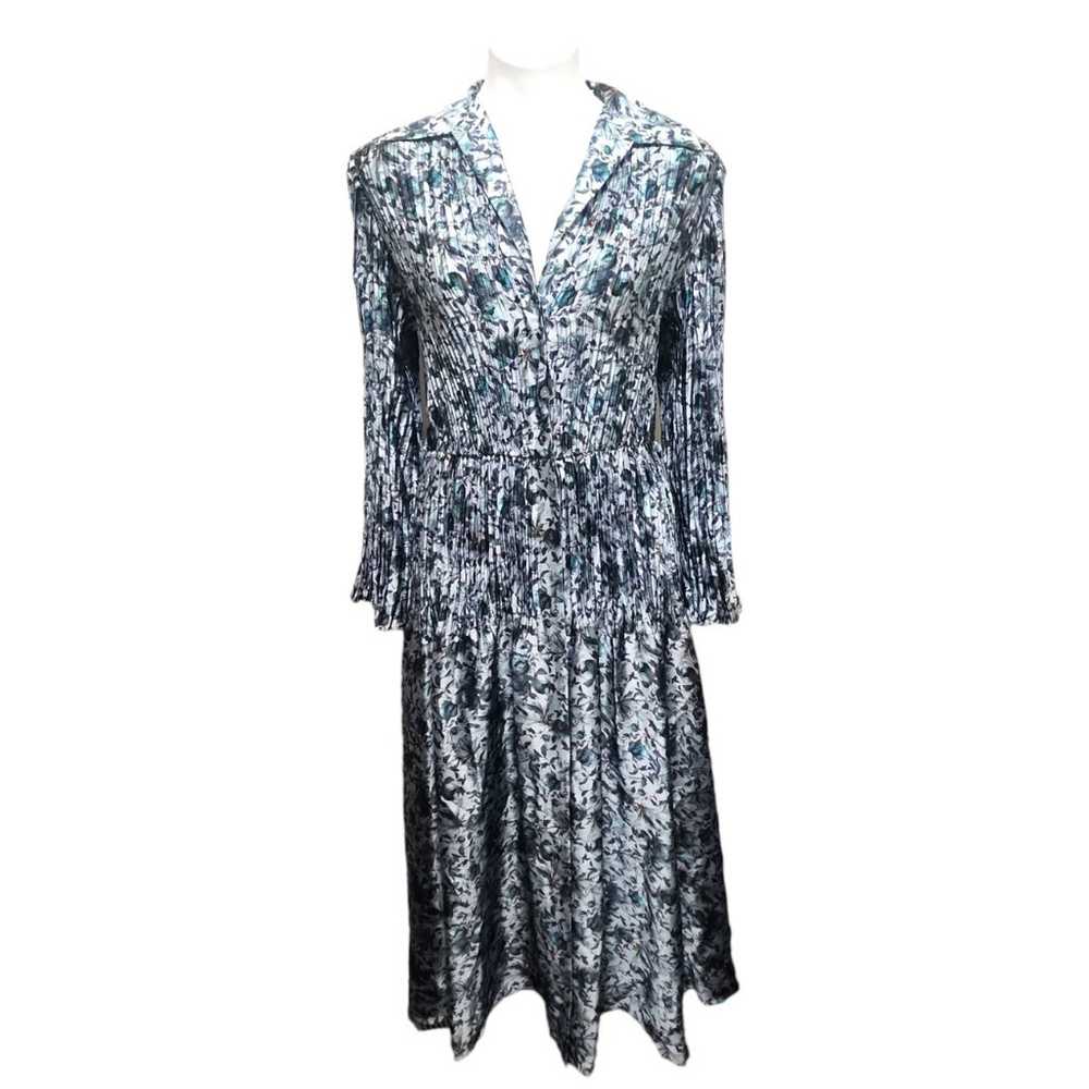 Vince Berry Blooms Pleated Midi Shirt Dress - image 2