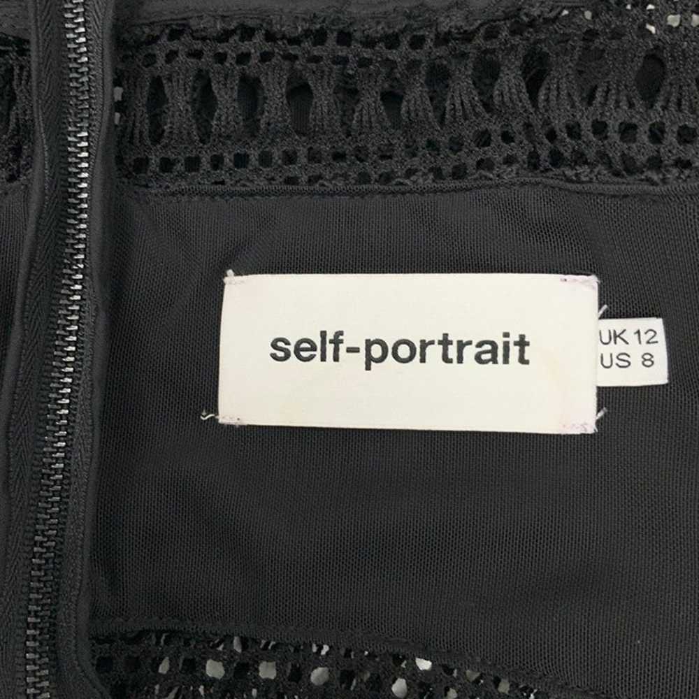Self Portrait Black Guipure Lace Midi Column Dres… - image 10
