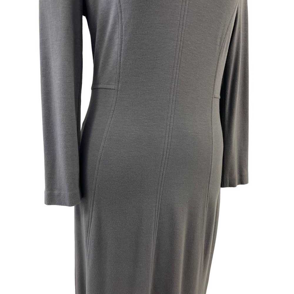 Perserico Grey Brown Buckle Long Sleeve Dress 8 - image 3