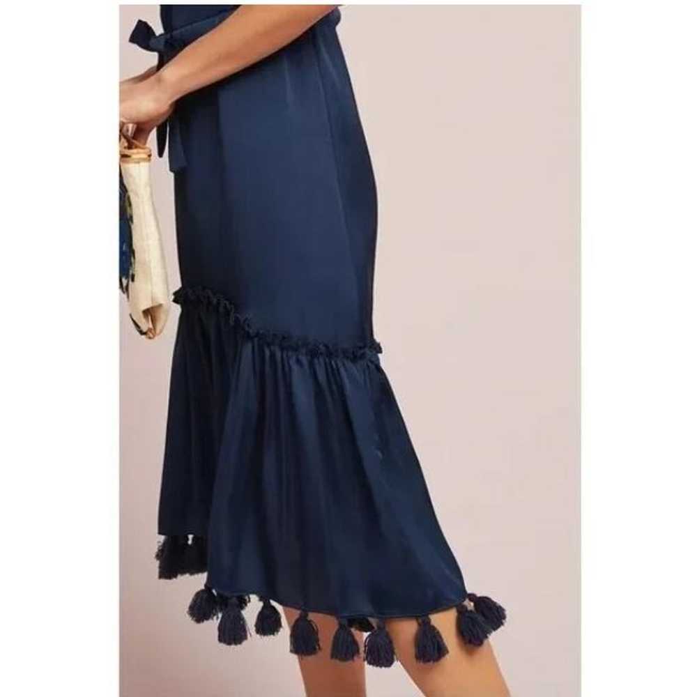 MISA Blue Lenora Tasseled Midi Dress - image 4