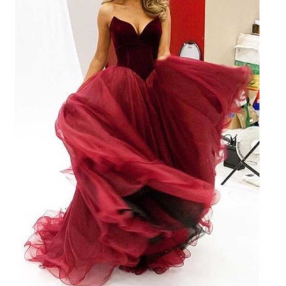 Wine Red Prom Dress - image 1