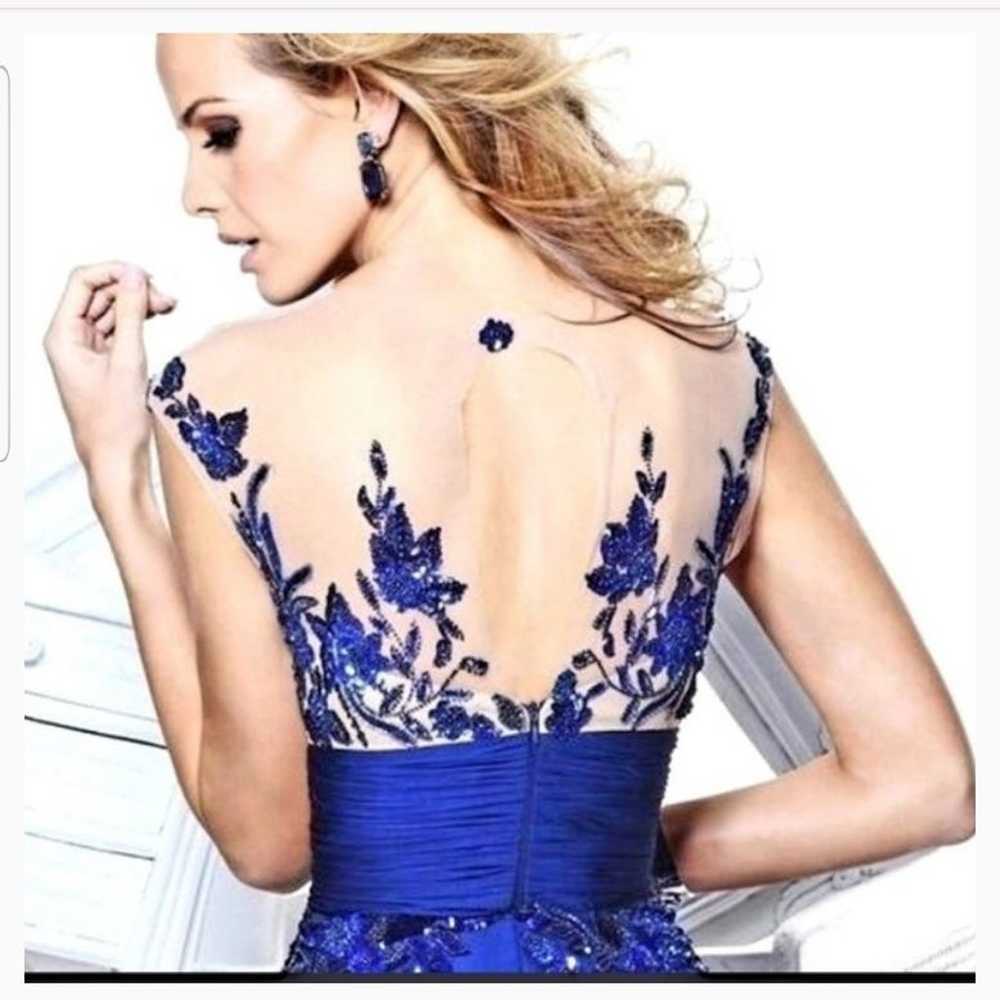 Royal Blue Lace Mermaid-style Party Dres - image 2