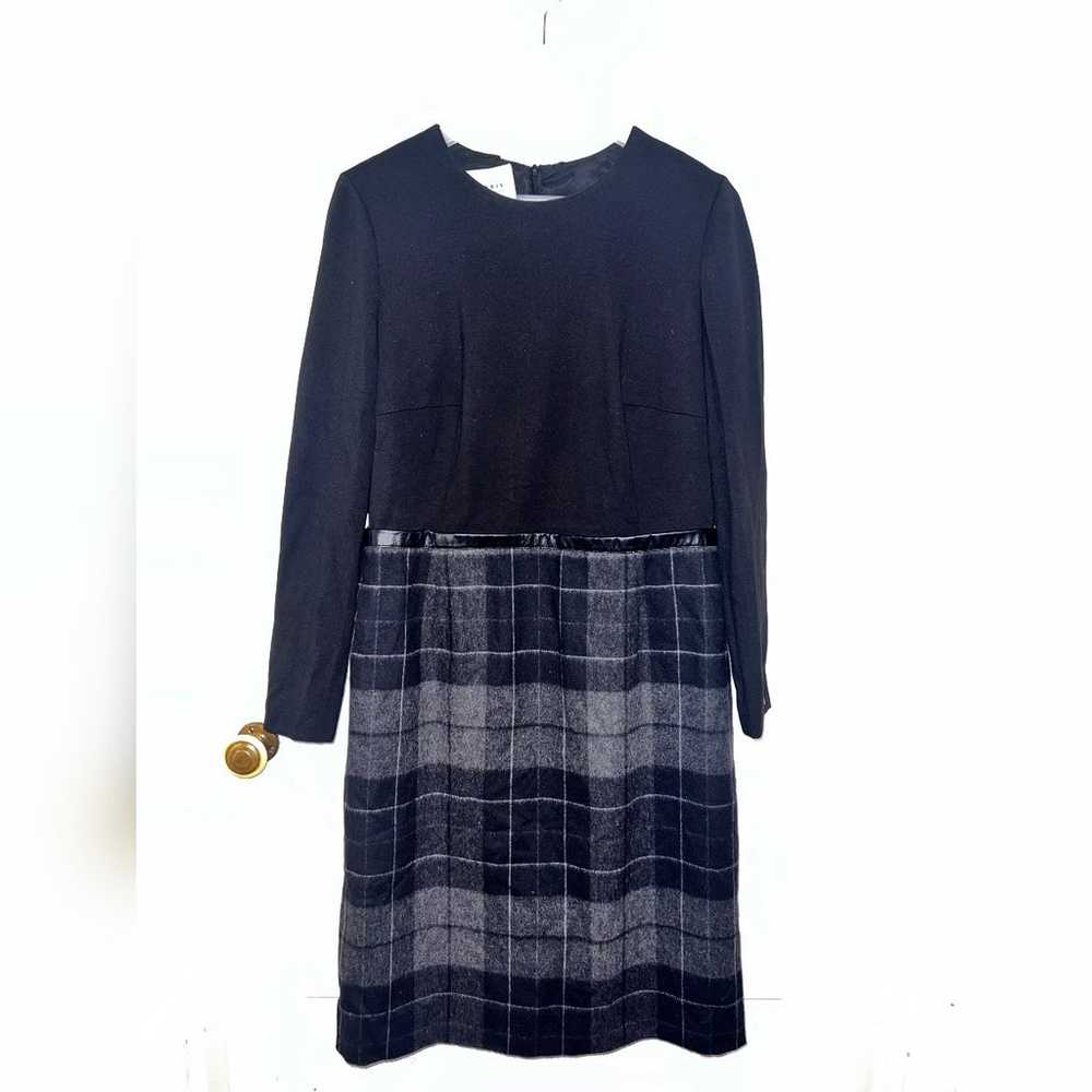 Akris Punto Wool MIDI Sweater Dress PLAID SKIRT S… - image 4