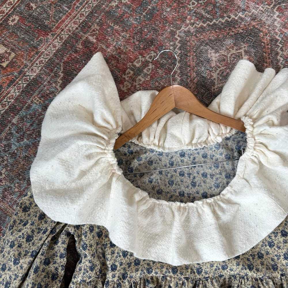 Handmade Patchwork Volume Sleeve Ruffle Dress - image 2