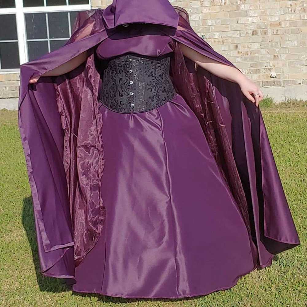 Purple dress and cloak - image 2