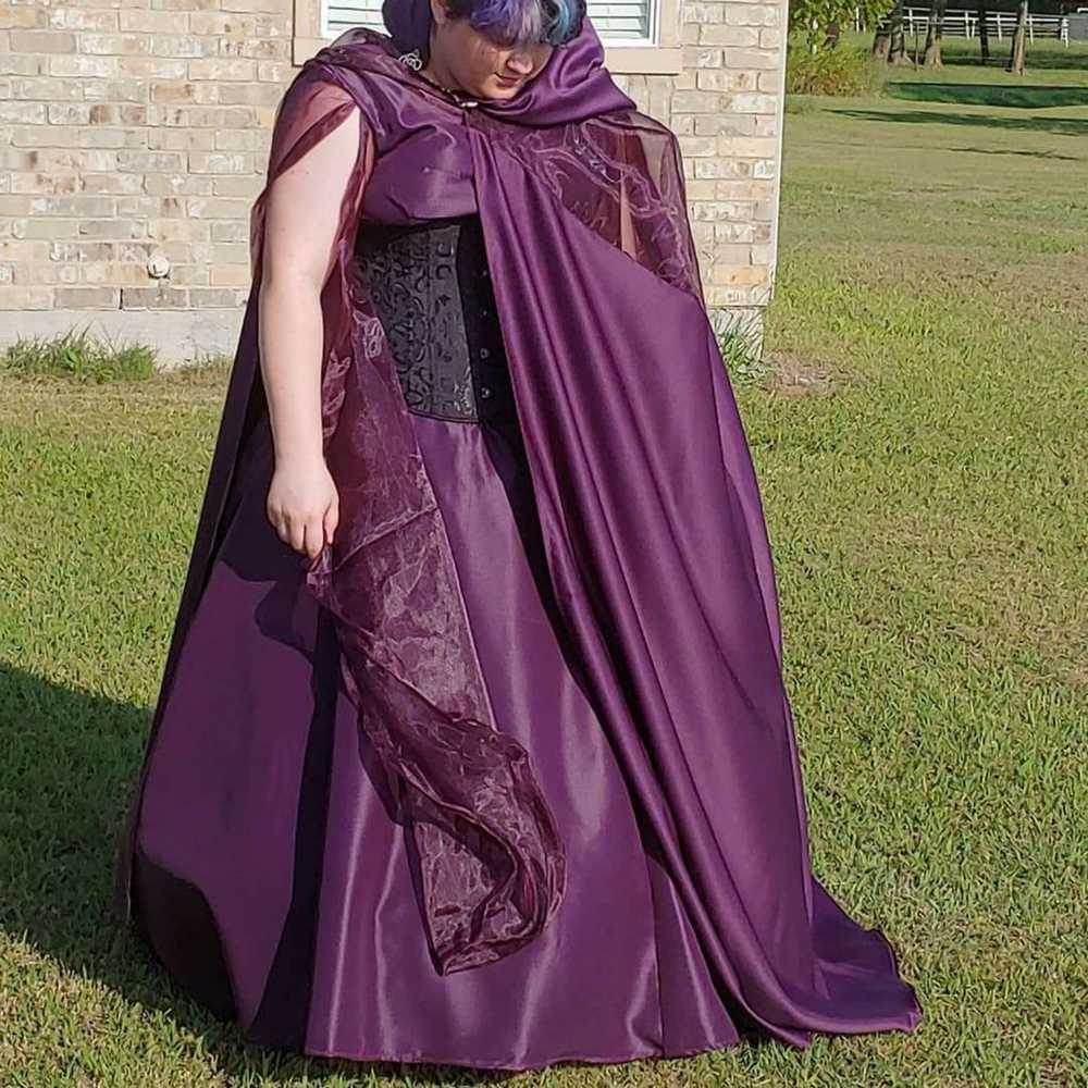 Purple dress and cloak - image 4