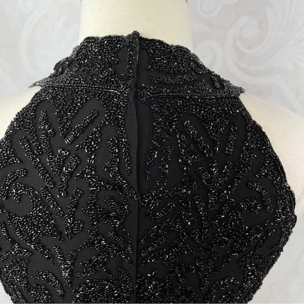 JKara Black Beaded Gown Size 16 - image 10