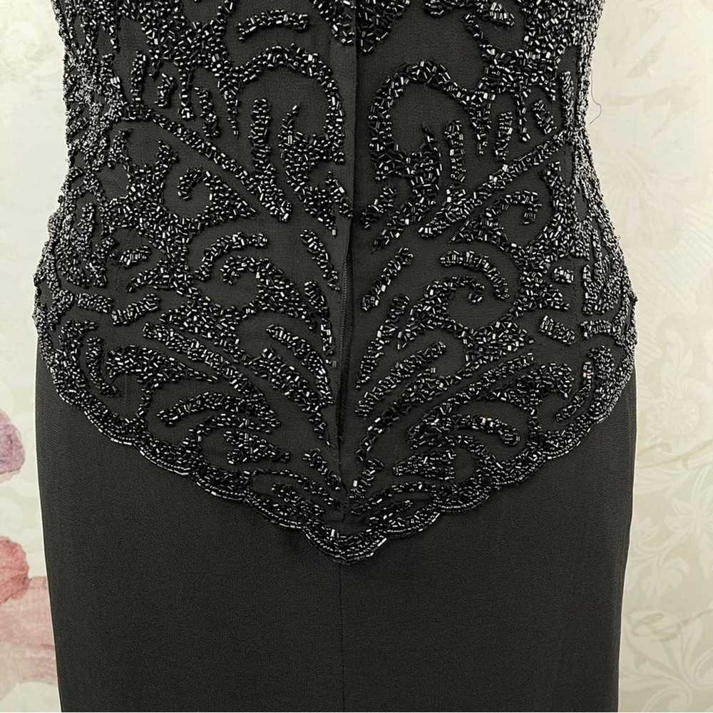 JKara Black Beaded Gown Size 16 - image 11