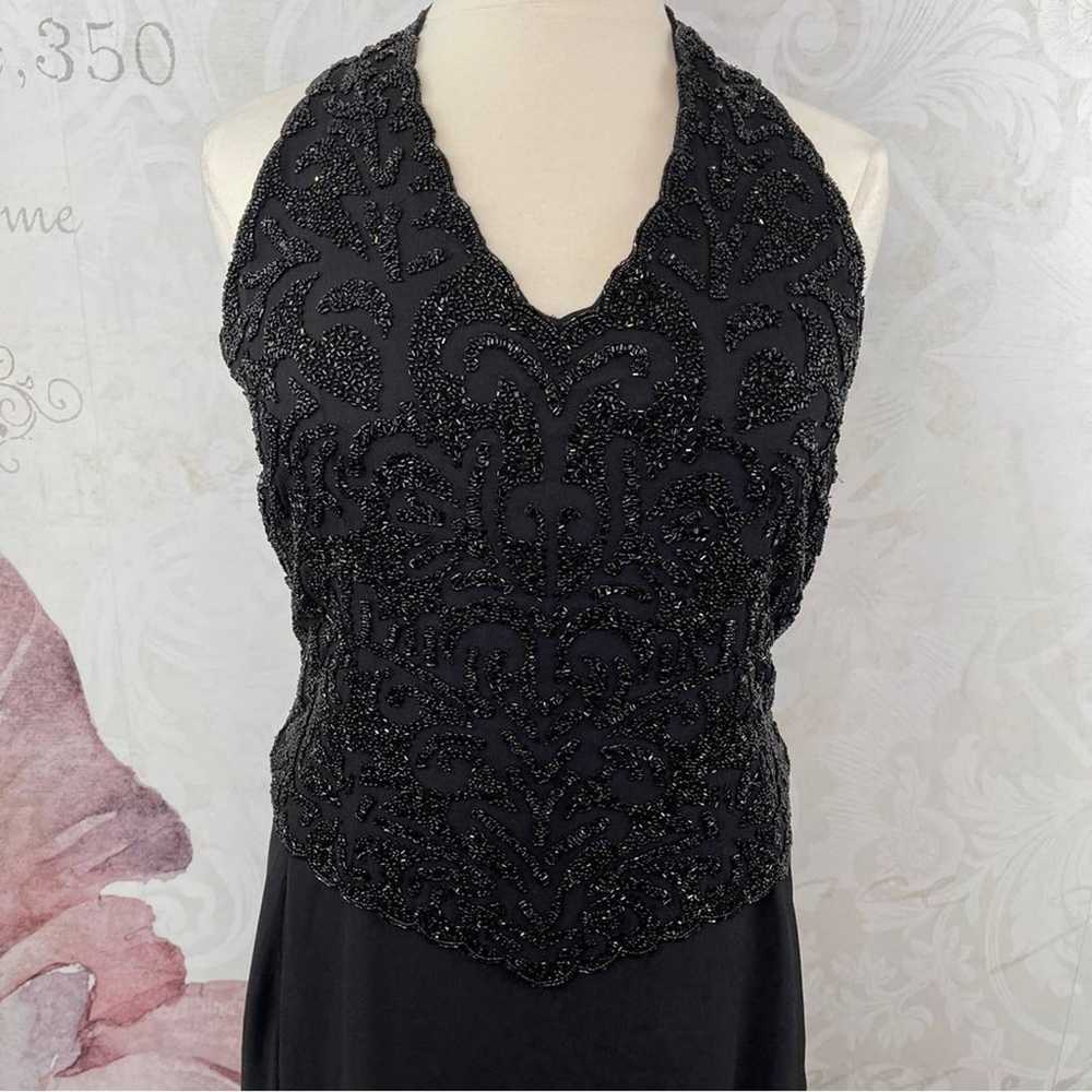 JKara Black Beaded Gown Size 16 - image 2