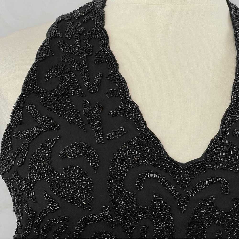 JKara Black Beaded Gown Size 16 - image 3