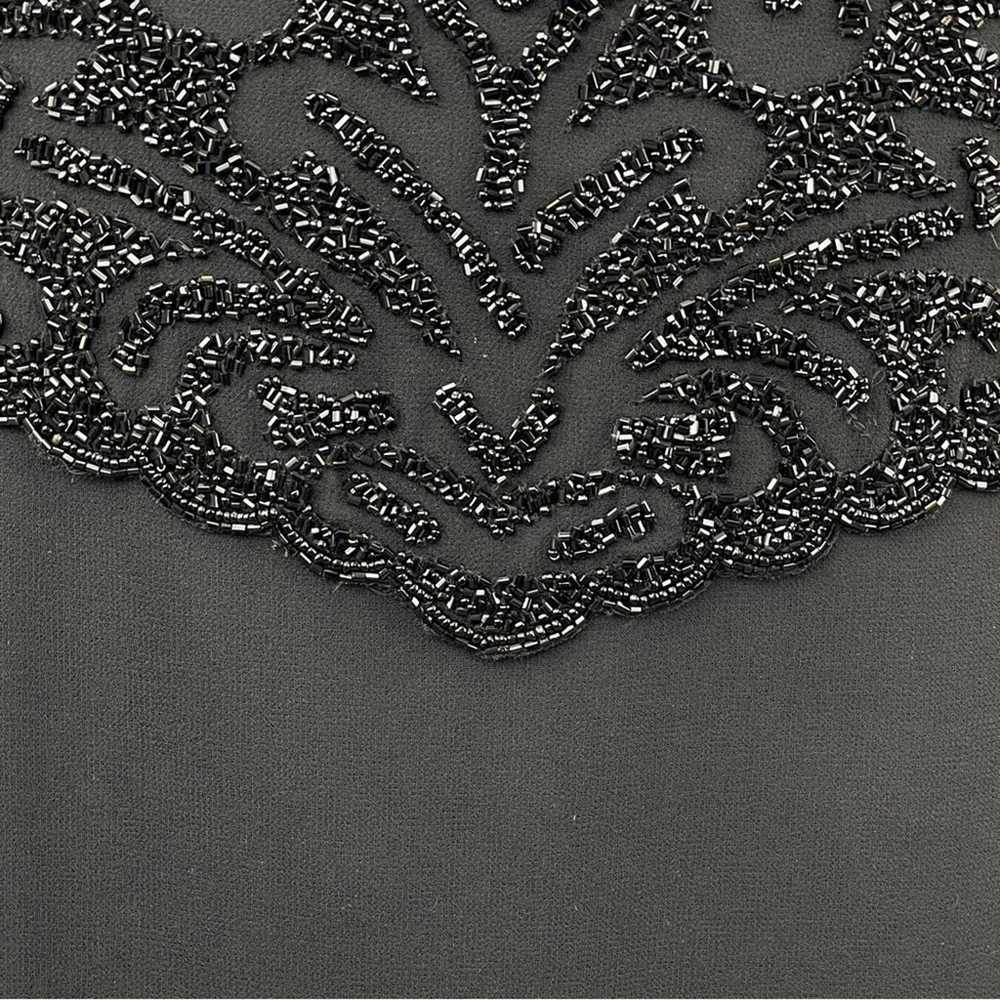 JKara Black Beaded Gown Size 16 - image 4