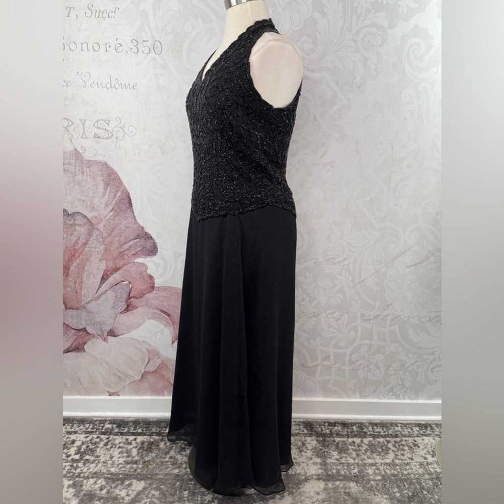JKara Black Beaded Gown Size 16 - image 5