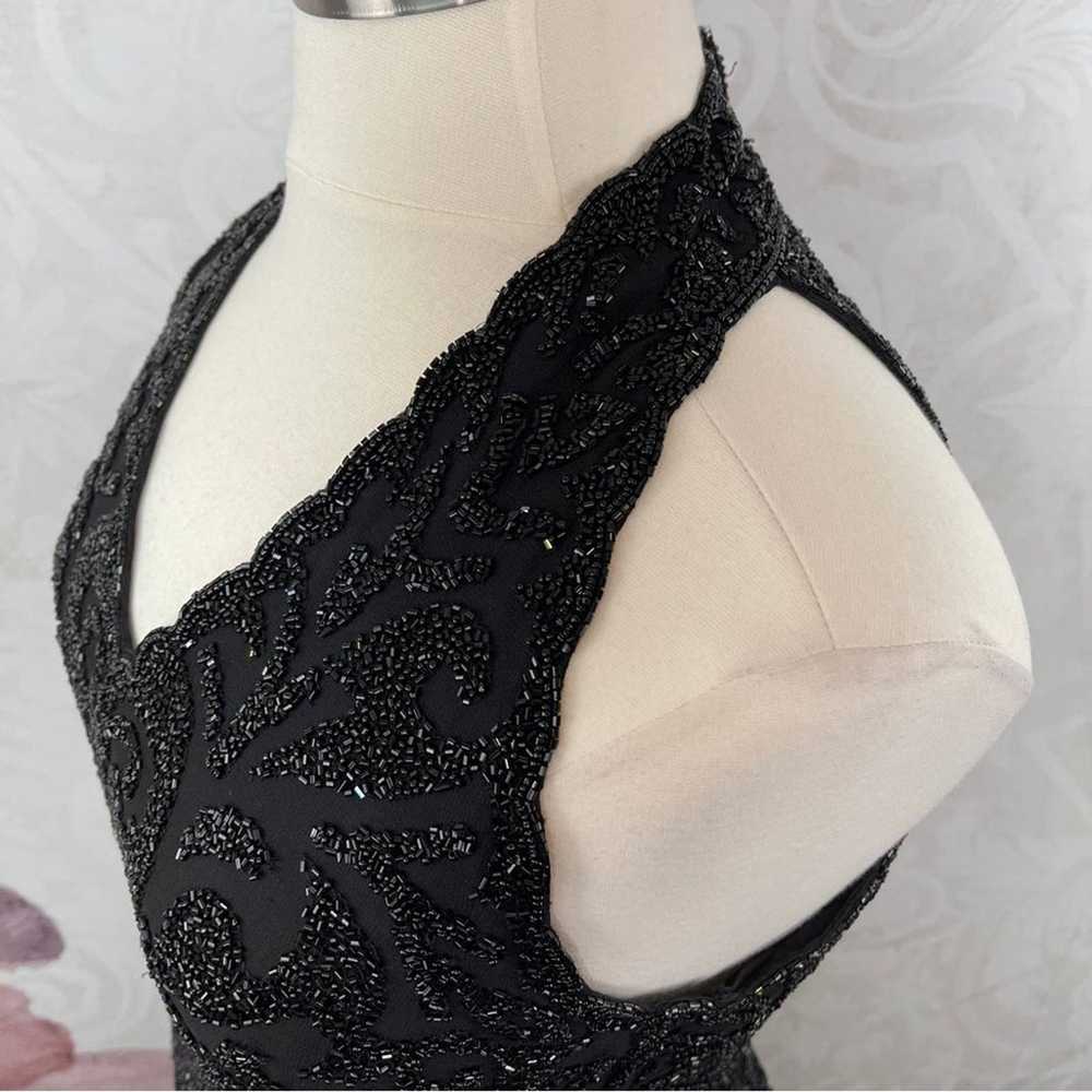JKara Black Beaded Gown Size 16 - image 6