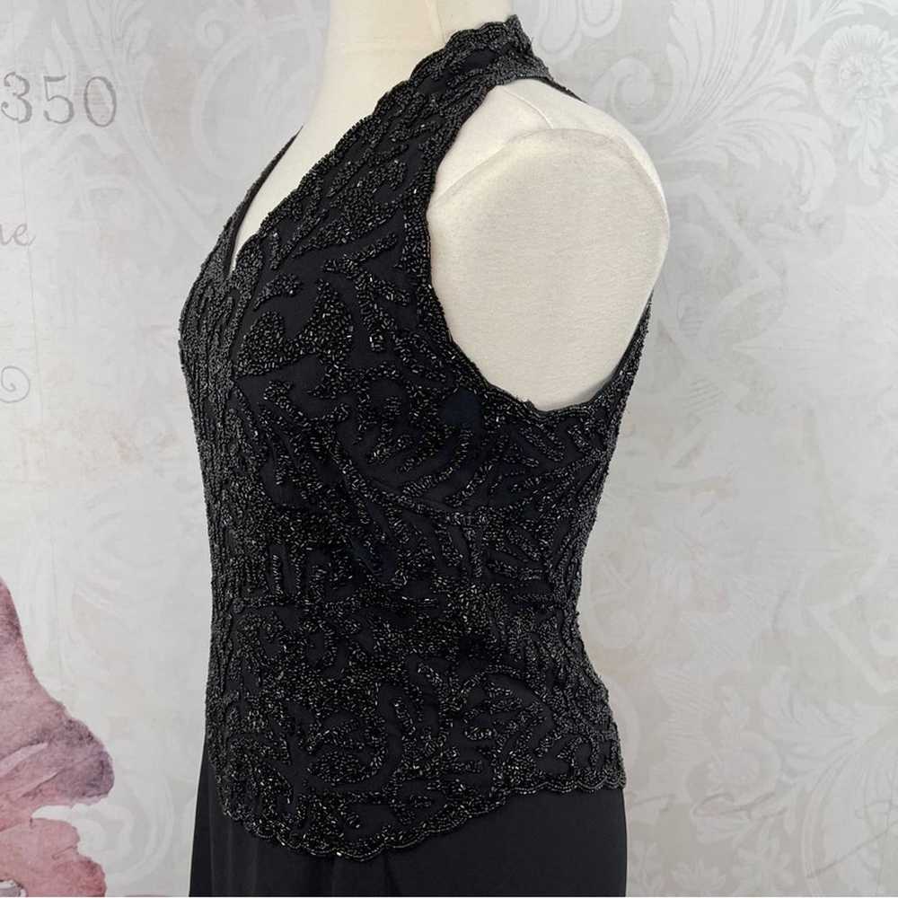 JKara Black Beaded Gown Size 16 - image 7