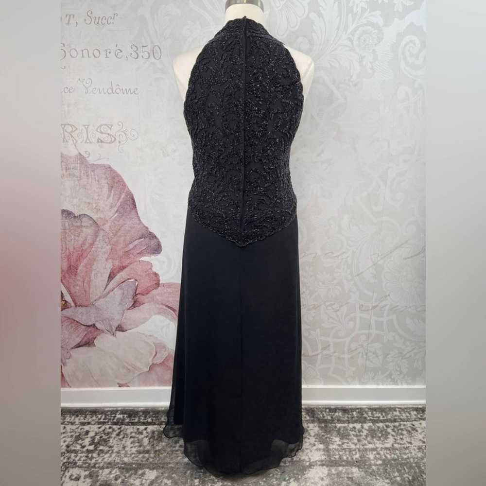 JKara Black Beaded Gown Size 16 - image 8