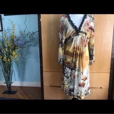 Floral silk dress - image 1