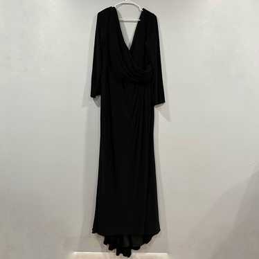 La Femme 29044 Long Sleeve Faux Wrap Gown Jersey G