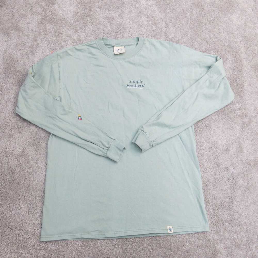 Simply Southern Shirt Mens Medium Green Long Slee… - image 1