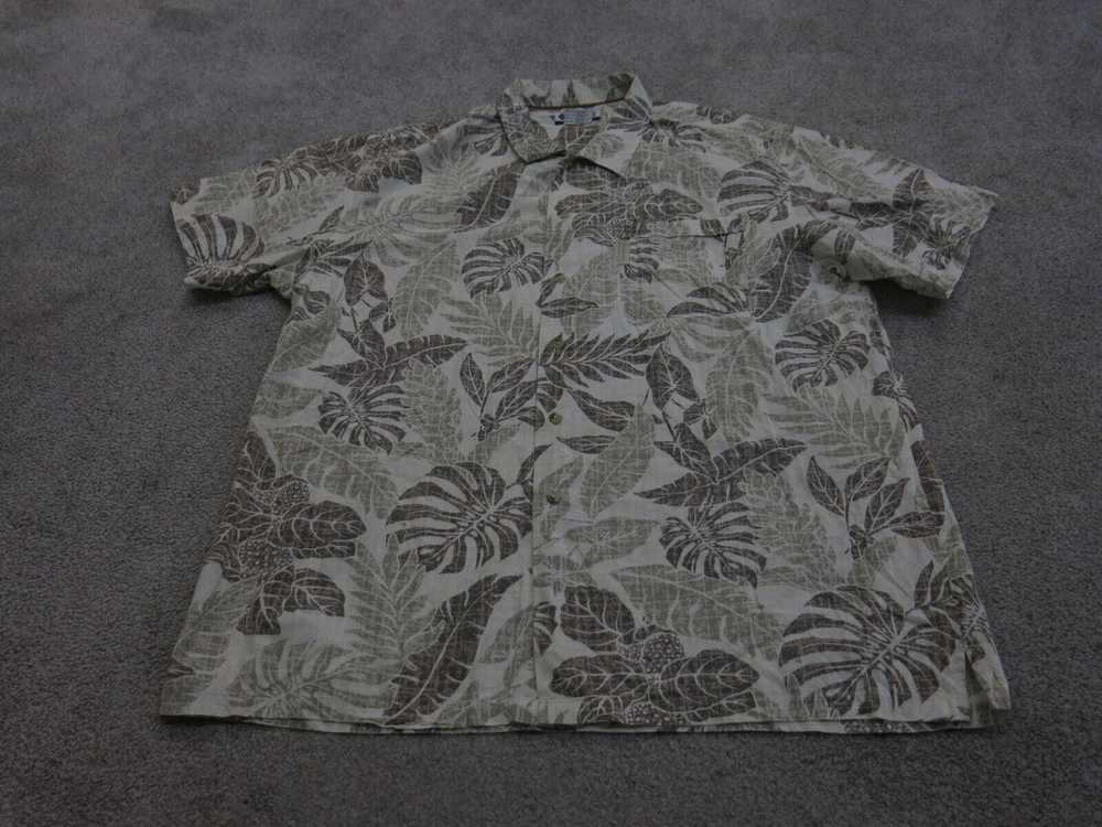 Columbia Shirt Mens XL Green Brown Leaf Print Sho… - image 1