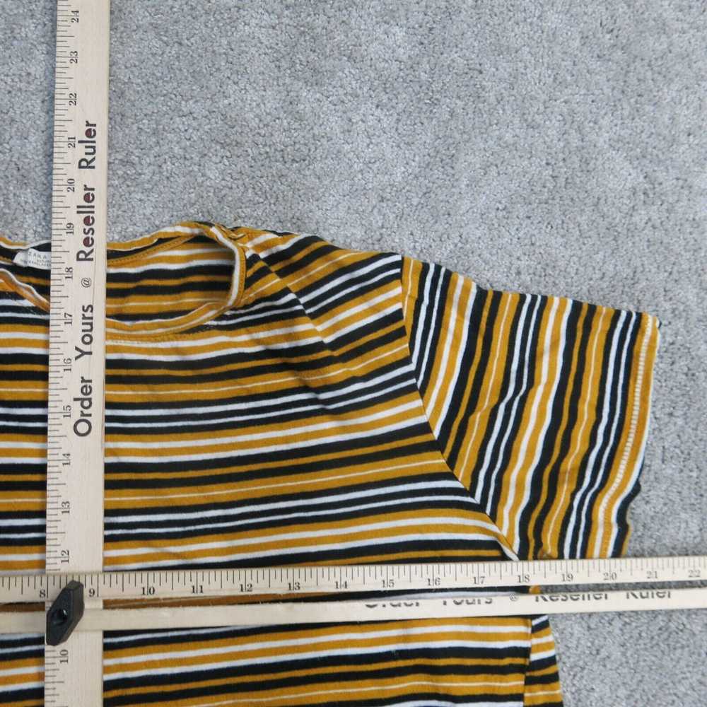 Zara Shirt Womens Medium Yellow Striped Trafaluc … - image 3