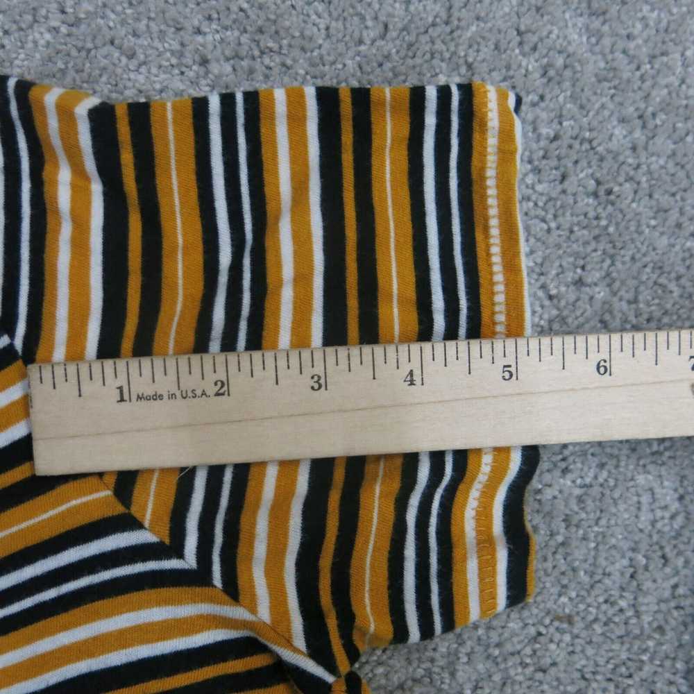 Zara Shirt Womens Medium Yellow Striped Trafaluc … - image 4