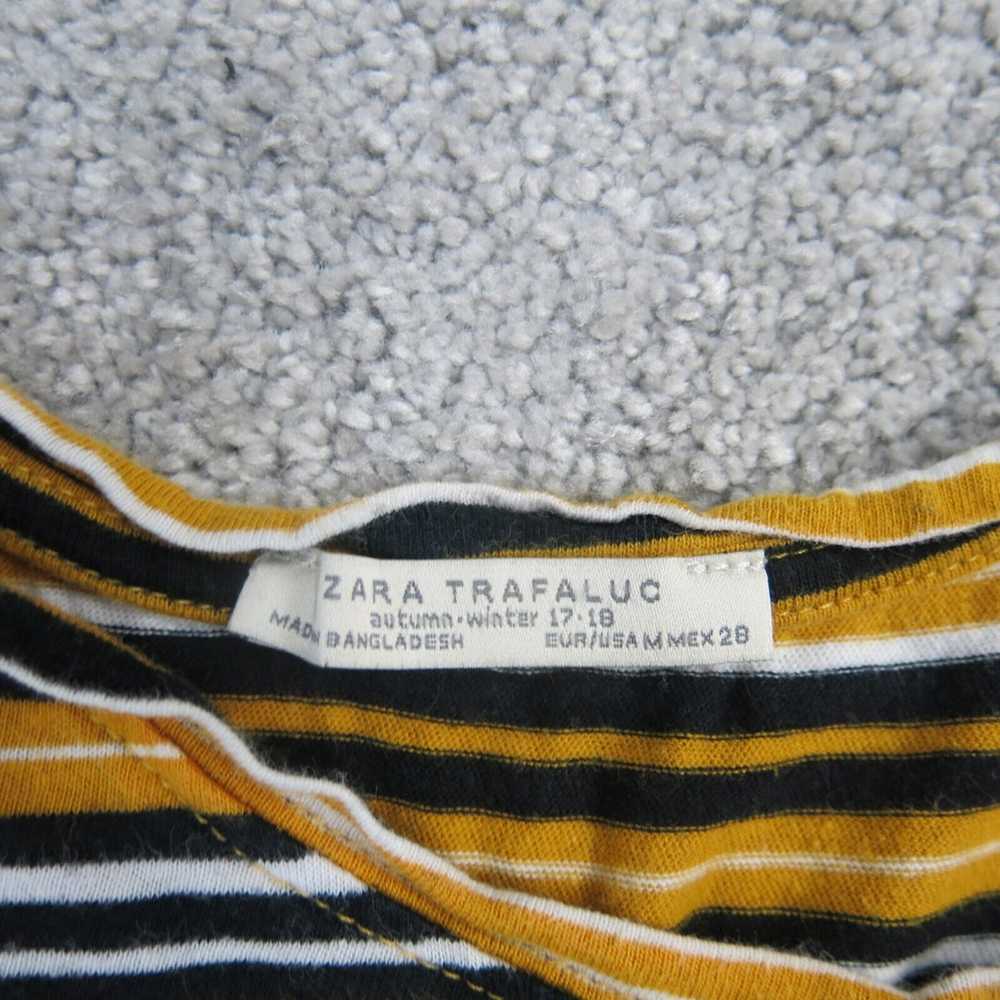 Zara Shirt Womens Medium Yellow Striped Trafaluc … - image 5